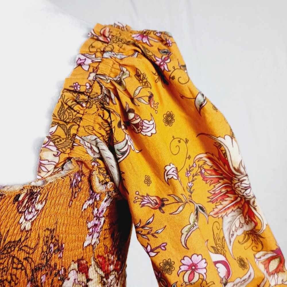 Anthropologie Conditions Apply Smocked Peplum Top, Medium, Ruffled, Cottage Core - Picture 14 of 16